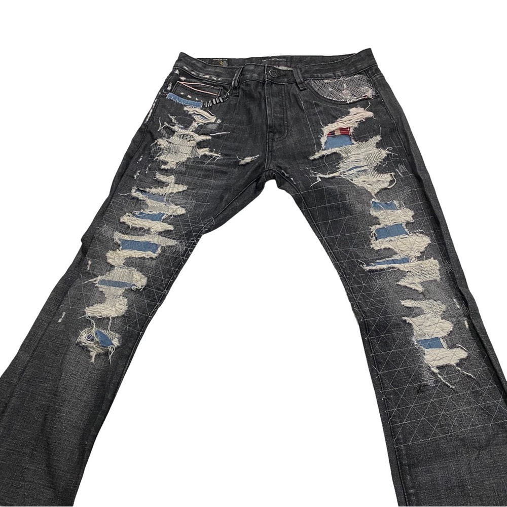 Cult of Individuality Rebel Straight Japanese Selvedge Men Black Wash Jean Sz 33 - Picture 2 of 15